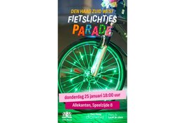 Fietslichtjesparade in Zuidwest op 25 januari