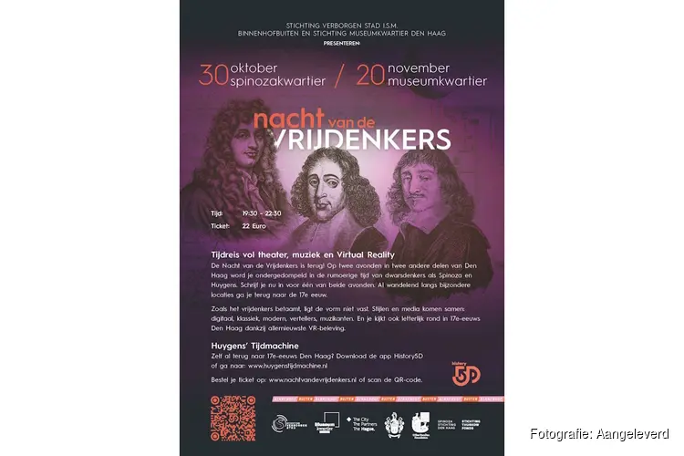 De Nacht van de Vrijdenkers is terug – dwaal door het Den Haag van Spinoza, Huygens, Descartes en De Witt.