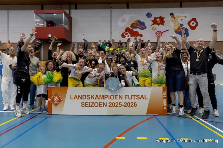Futsal Haaglanden schrijft historie met landstitel na winst op Drs. Vijfje