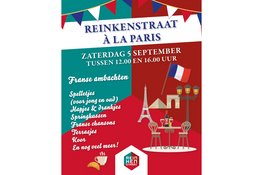 Reinkenstraat à La Paris op zaterdag 5 september a.s.