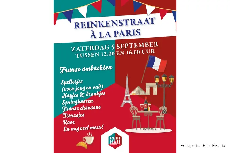 Reinkenstraat à La Paris op zaterdag 5 september a.s.