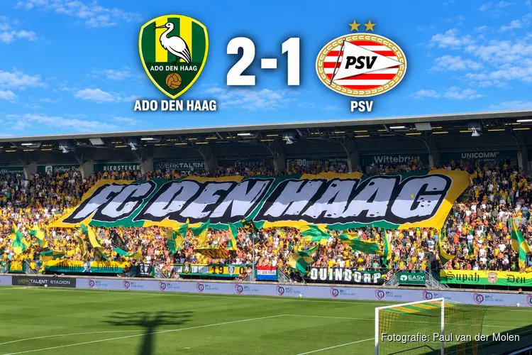 ADO Den Haag verslaat tiental PSV dankzij late treffer Sín